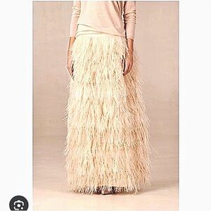 Massimo Dutti Cream Maxi Skirt